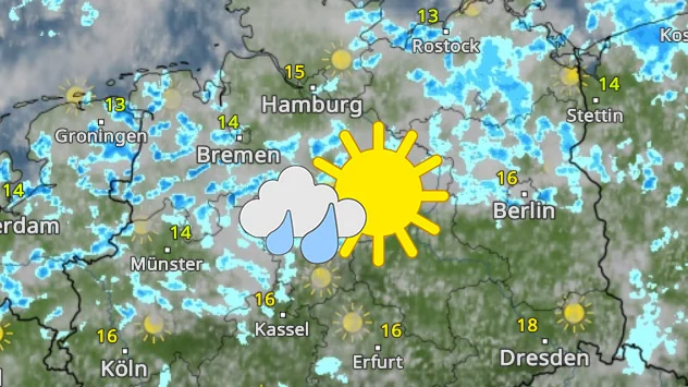 WetterRadar zeigt Regenschauer