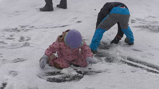 Wintereinbruch im Erzgebirge