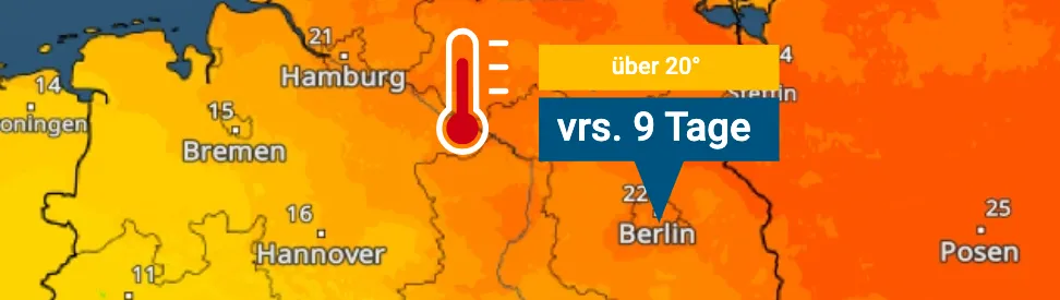 6 Tage über 20 Grad in Hamburg und wahrscheinlich 9 Tage in Berlin, das gibt es Ende April / Anfang Mai eher selten. 