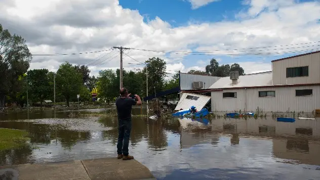 Cowra, New South Wales in Australia hit by bad floods on November 15th 2022. 