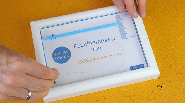WetterSchule - Bastelanleitung für einen Feuchtigkeitsmesser mit einem Haar.