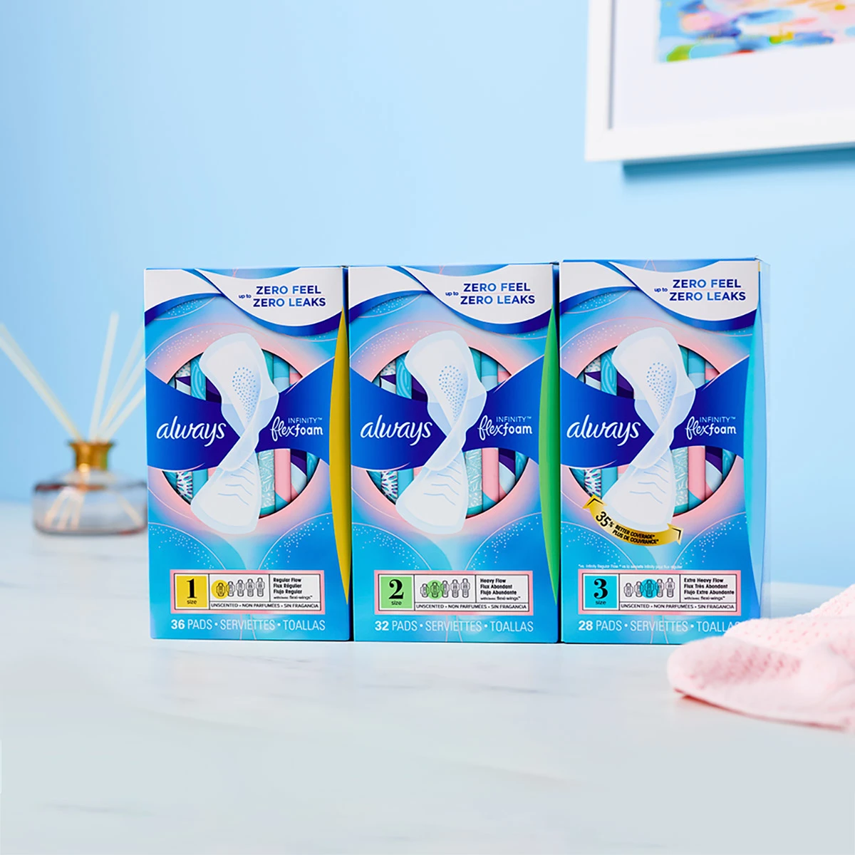 Plan produit des serviettes hygiéniques de nuit
