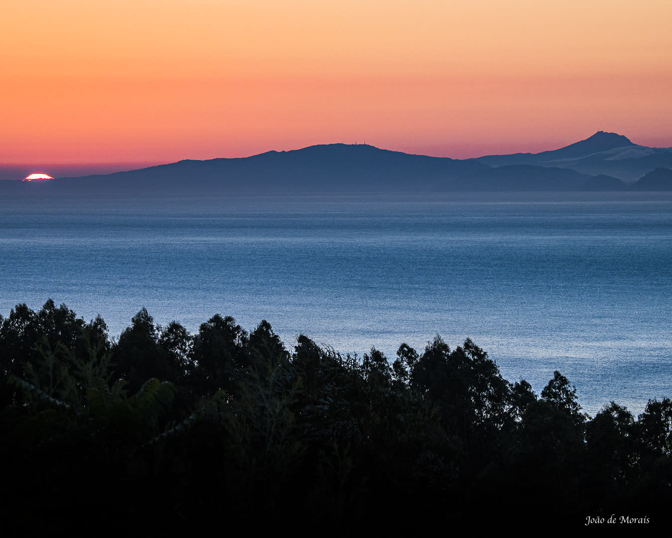 Sunrise over the Bay of Biscay and the Basque Mountains