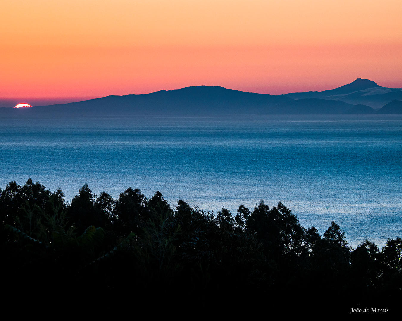 Sunrise over the Bay of Biscay and the Basque Mountains