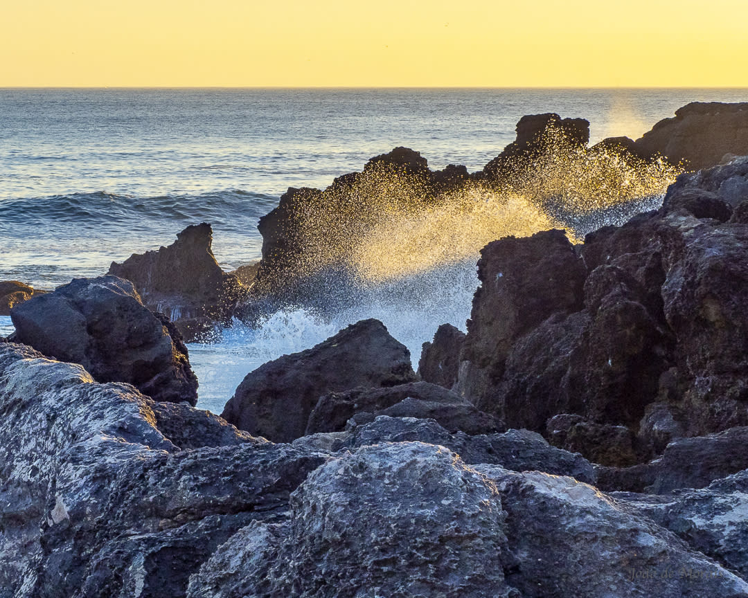 Sea Spray at sunset: 