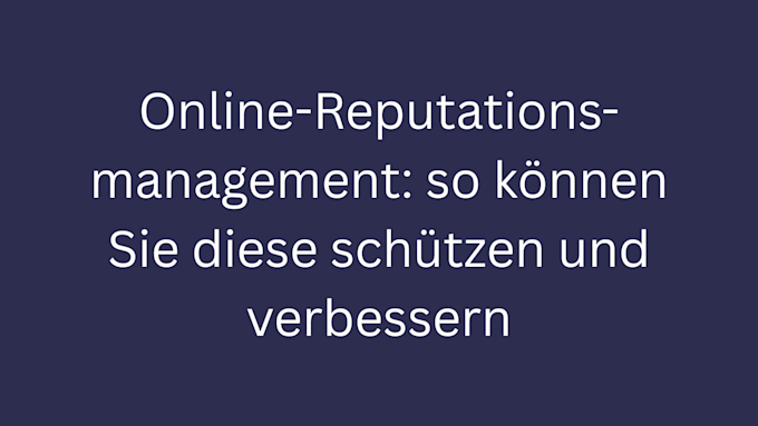 online reputationsmanagement