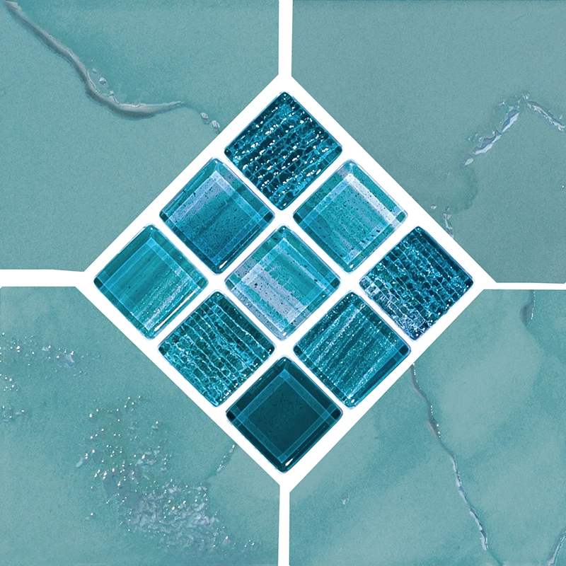 Aquarela Teal Deco Tile