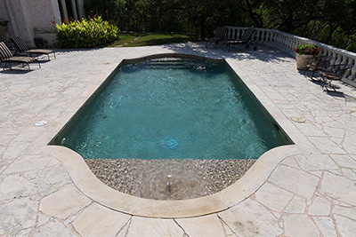 finish shown in pool water