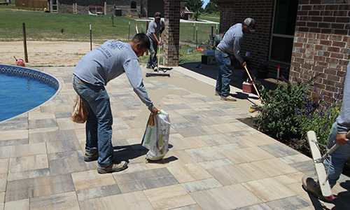 Concrete Pavers Installation Around Pool