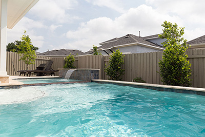finish shown in pool water