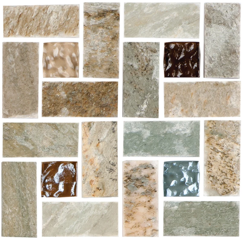 NPT Fusion Pinwheel glass mosaic pool tile