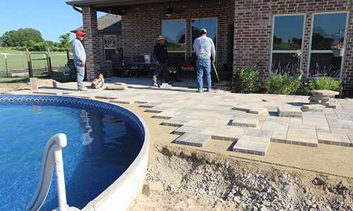 Concrete Pavers Installation Around Pool