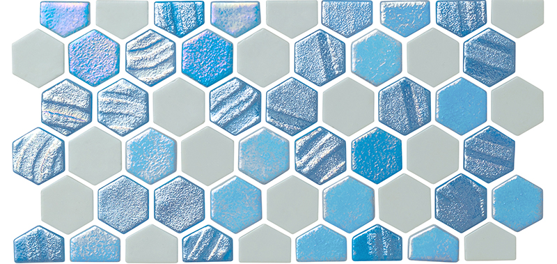 Starburst Arctic Blue Border | NPT Starburst Arctic Blue Border Pool Tile