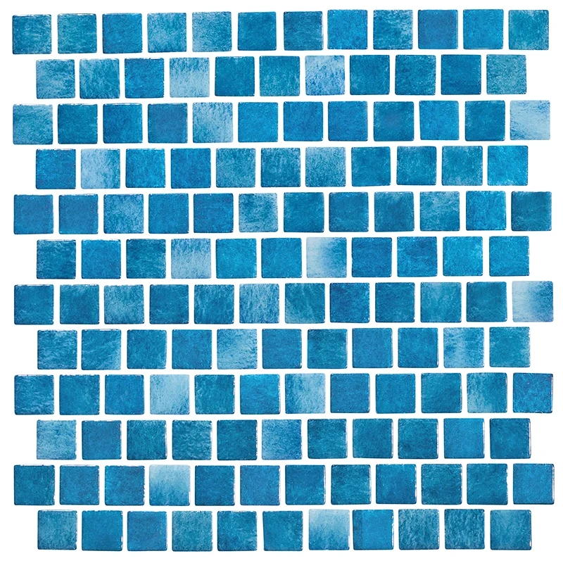 NPT Mini Koyn Glass Caribbean Blue 1 by 1 inch pool tile