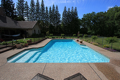 finish shown in pool water