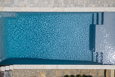 finish shown in pool water