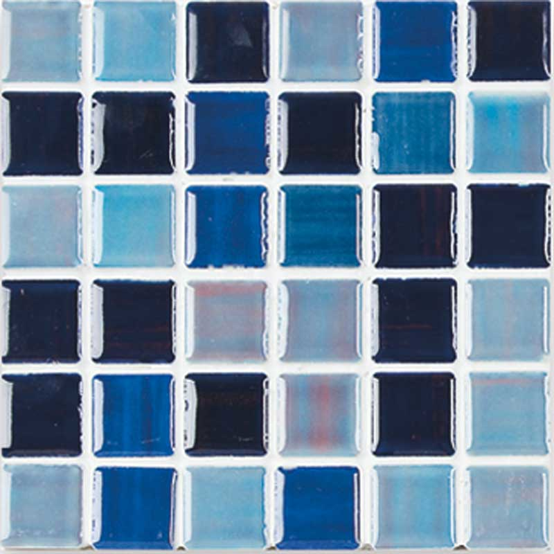 BMX Mix Blue Mix 1&quot; x 1&quot; | NPT Glass Mosaic Pool Tile