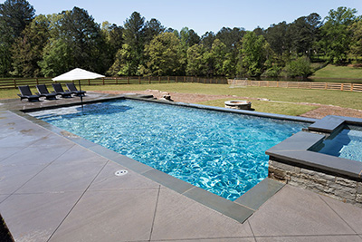finish shown in pool water