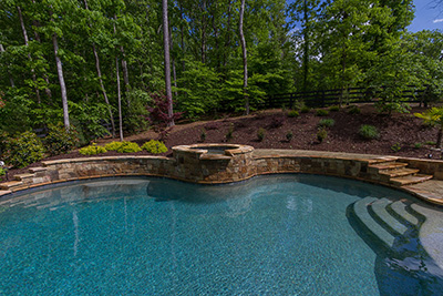 finish shown in pool water