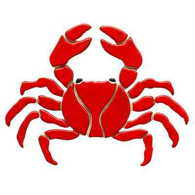 Red Crab Pool Mosaic | RC33-7 Ceramic Mosaics