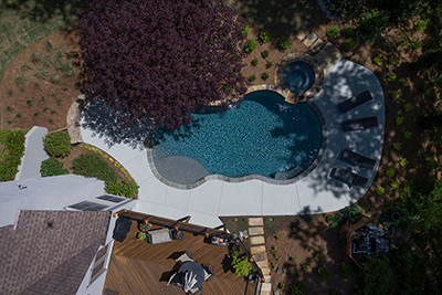finish shown in pool water