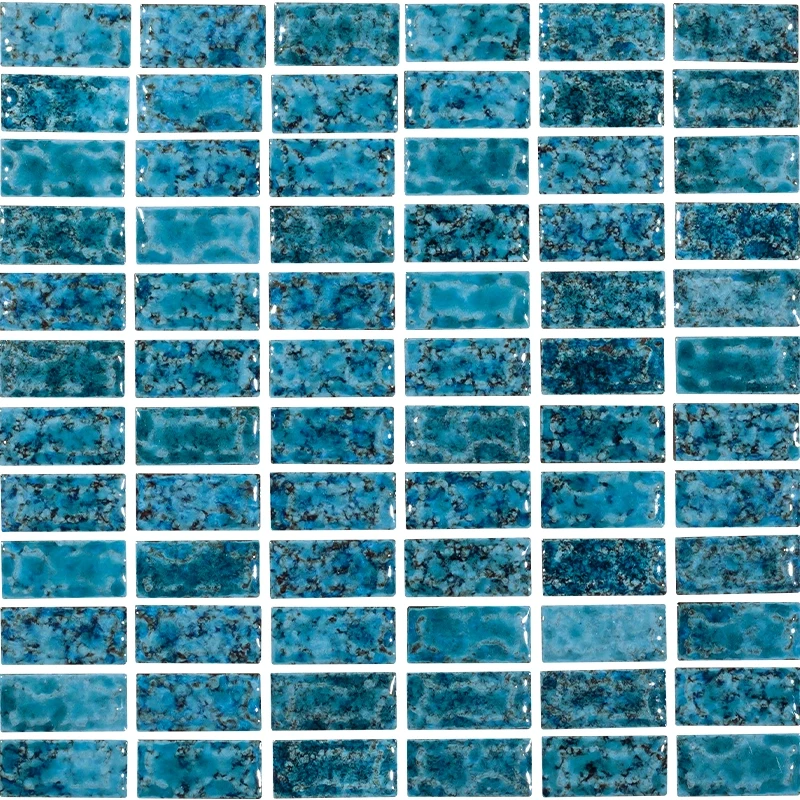 NPT Bali Turquoise 1 by 2 inch porcelain pool tile
