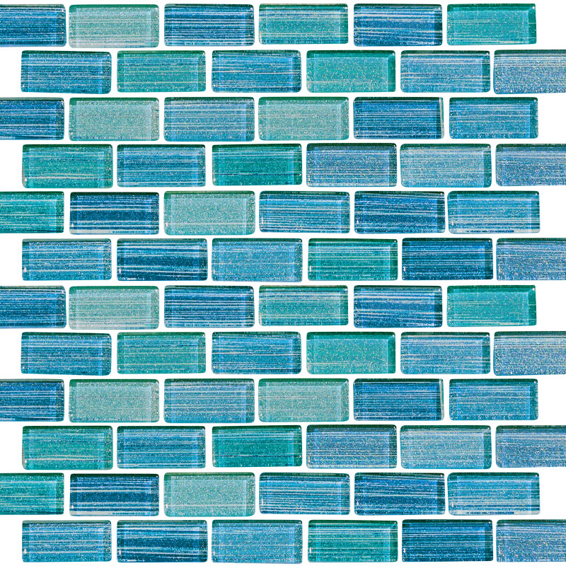 Parallax Cyan 1&quot; x 2&quot; | NPT Parallax Green Blue Tile
