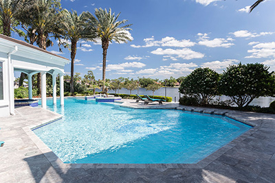 finish shown in pool water