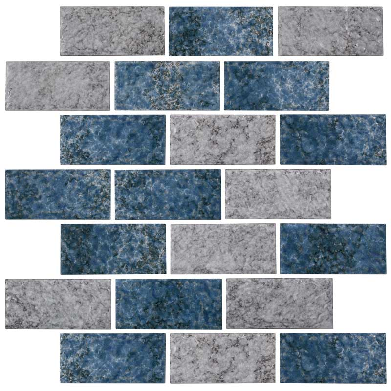 Inaka Subway Blue 2&quot; x 4&quot; | NPT Inaka Blue & Gray Tile