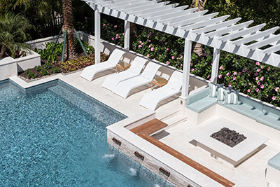 finish shown in pool water