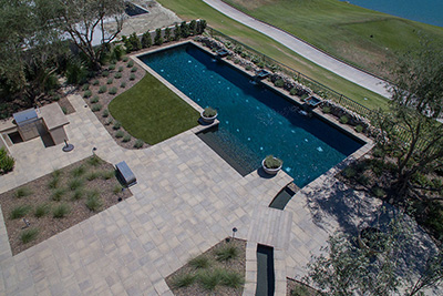 finish shown in pool water