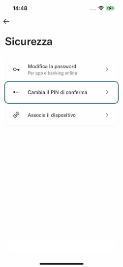 Immagine che mostra la schermata di sicurezza dell'app N26 su iPhone.