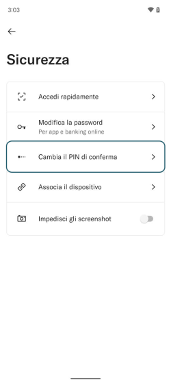 Immagine che mostra la schermata di sicurezza dell'app N26 su Android.
