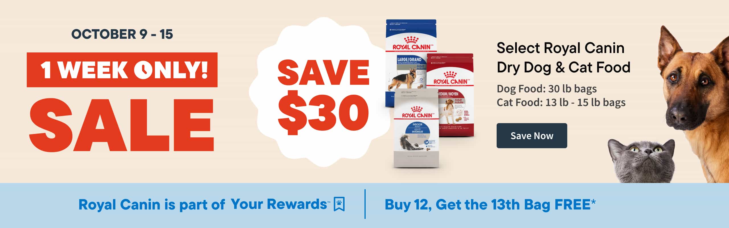 October 9-15 1 week only Sale. Save Now