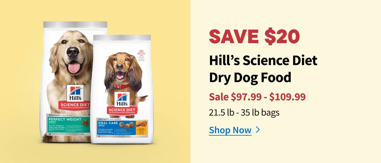 Save $20 Hill's Science Diet Dry Dog Food. Shop Now