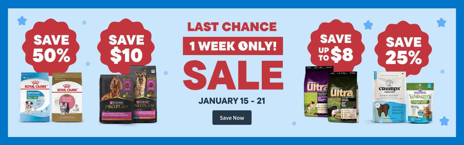 Jan 15 to 21 - 1 week only Sale. Save Now