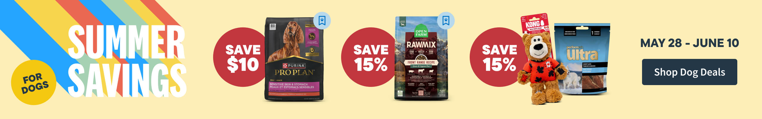 Summer Savings for dogs - May 28 to June 10 - Shop Dog Deals