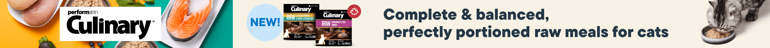Performatrin Culinary - Complete & Balanced, perfectly positioned raw meals for cat