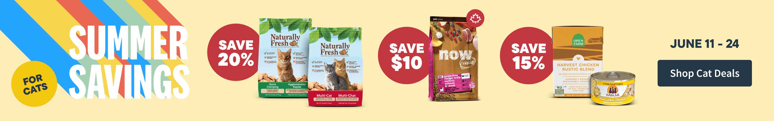 Summer Savings for cats - June 11 to 24 - Shop Cat Deals