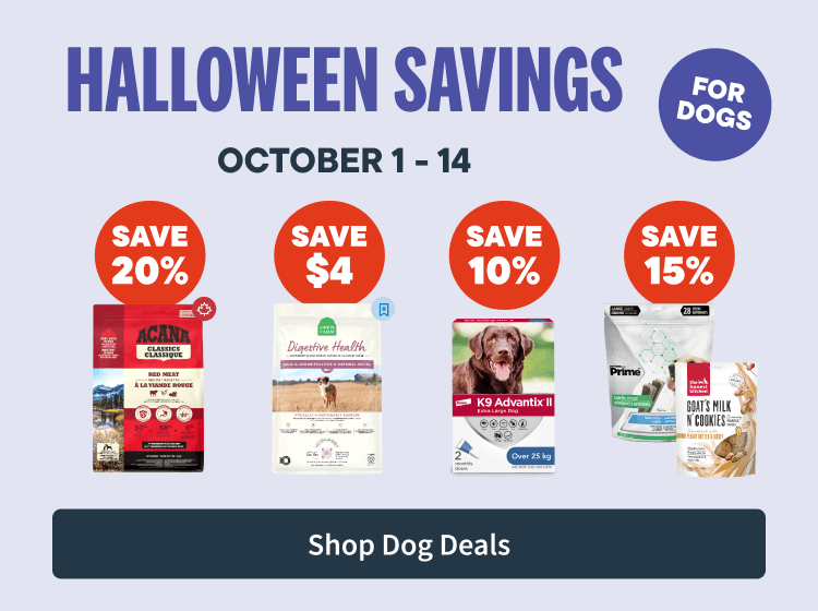 Halloween Savings for dogs - October 1 to 14 - Shop Dog Deals