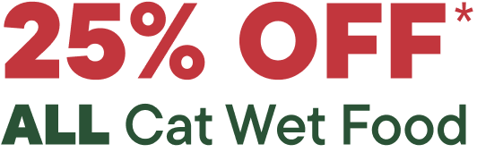 Save 25% off all Cat Wet food