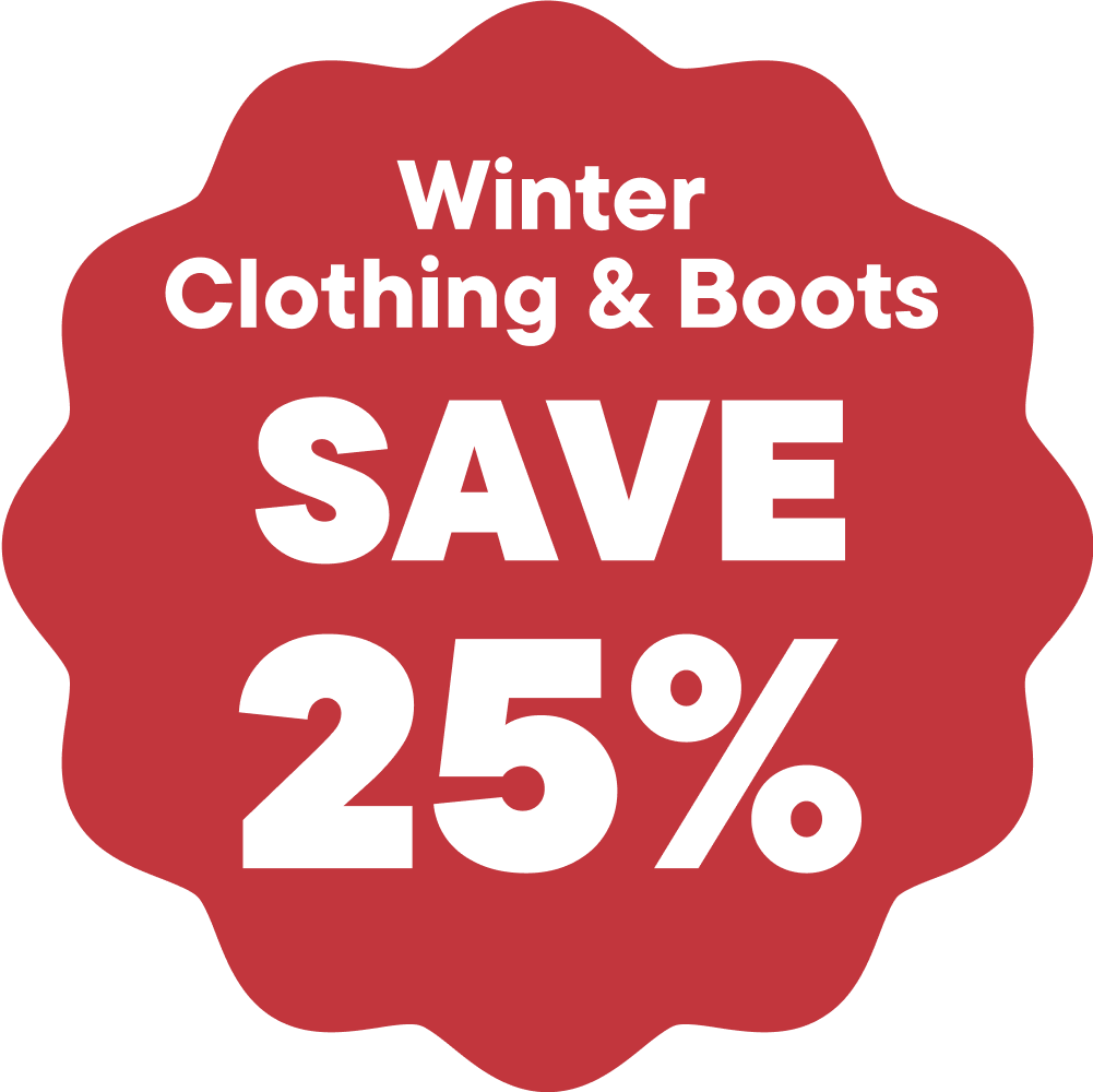 Winter Clothing and Boots Save 25%