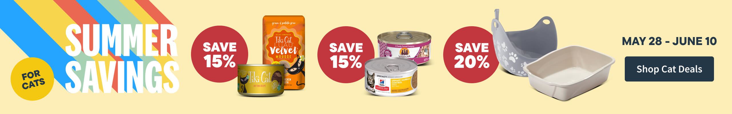 Summer Savings for cats - May 28 to June 10 - Shop Cat Deals