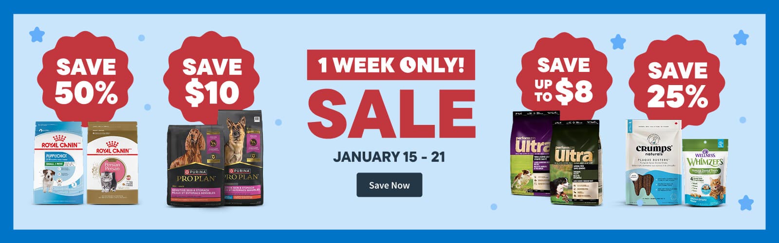 Jan 15 to 21 - 1 week only Sale. Save Now