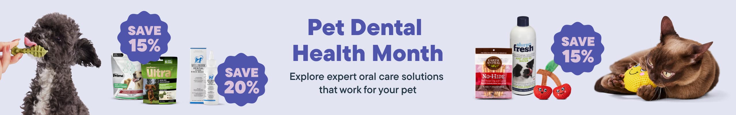 Pet Dental  Health Month. Explore expert oral care solutions  that work for your pet​