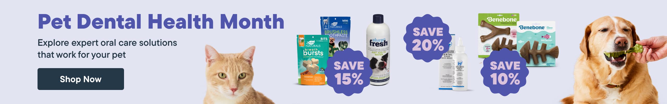 Pet Dental Health Month​.  Explore expert oral care solutions that work for your pet​ - Shop Now