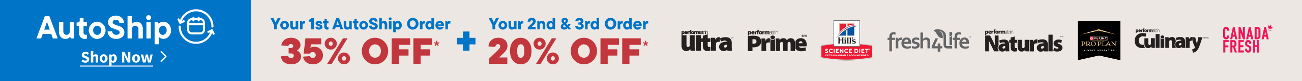 Get 20% OFF your first AutoShip order on food and treats from these dog and cat food brands   — plus enjoy 5% OFF every recurring order! Shop Now