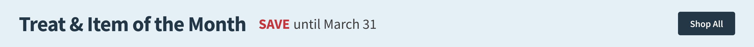 Treat and Item of the month. Shop all