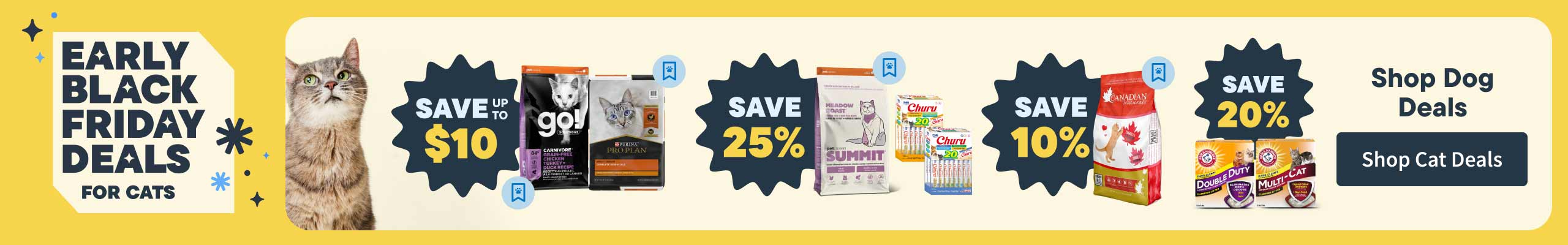 Early Black Friday Deals for Cats. November 20-26. Save Now