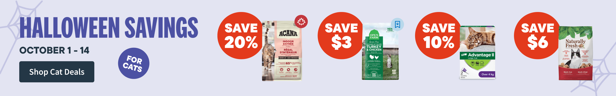 Halloween Savings for cats - October 1 to 14 - Shop Cat Deals